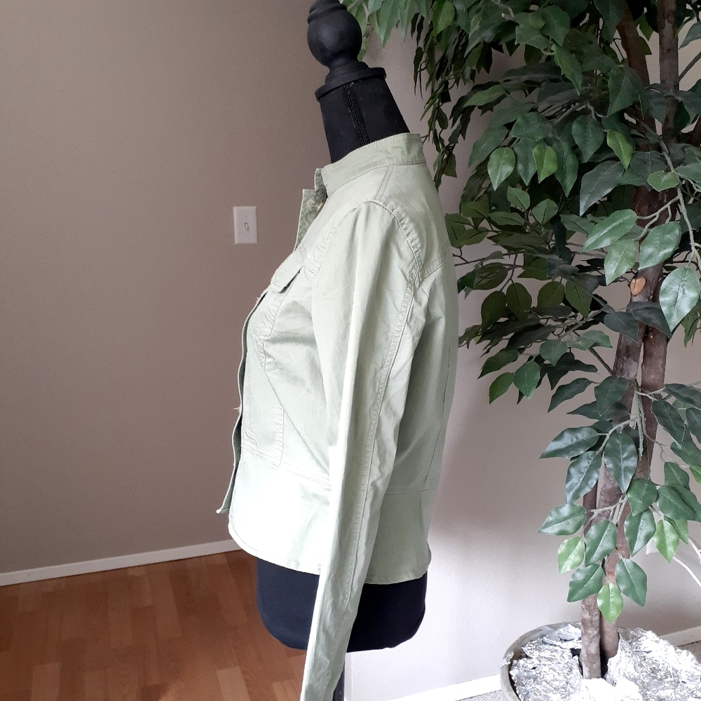 CHARTER CLUB Olive Ladies Denim Jacket Coat - Picture 2 of 6